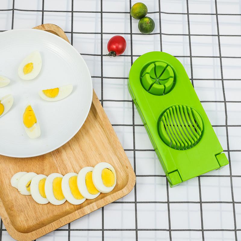 Multi-segment egg cutter/slicer from different angles Multi-segment egg cutter/slicer from different angles